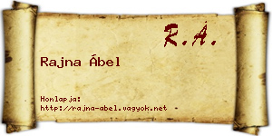 Rajna Ábel névjegykártya